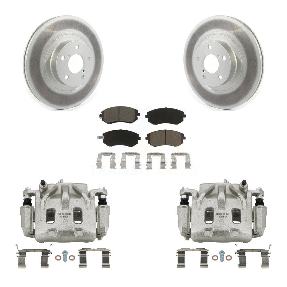 Front Brake Caliper Coat Rotors Ceramic Pad Kit For Subaru Legacy 2.5L with Turbocharged KCG-100531C