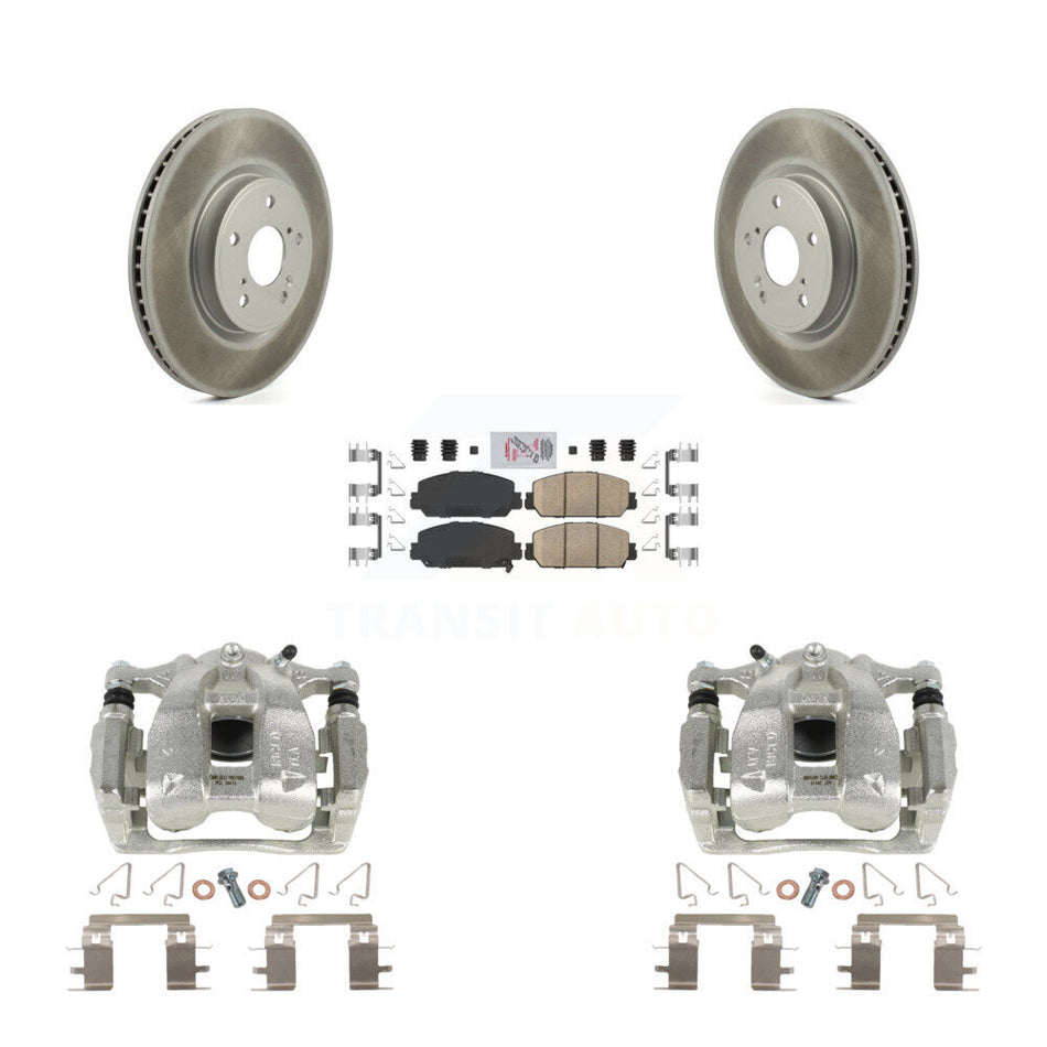 Front Disc Brake Caliper Coated Rotors And Ceramic Pads Kit For Honda CR-V KCG-100531N