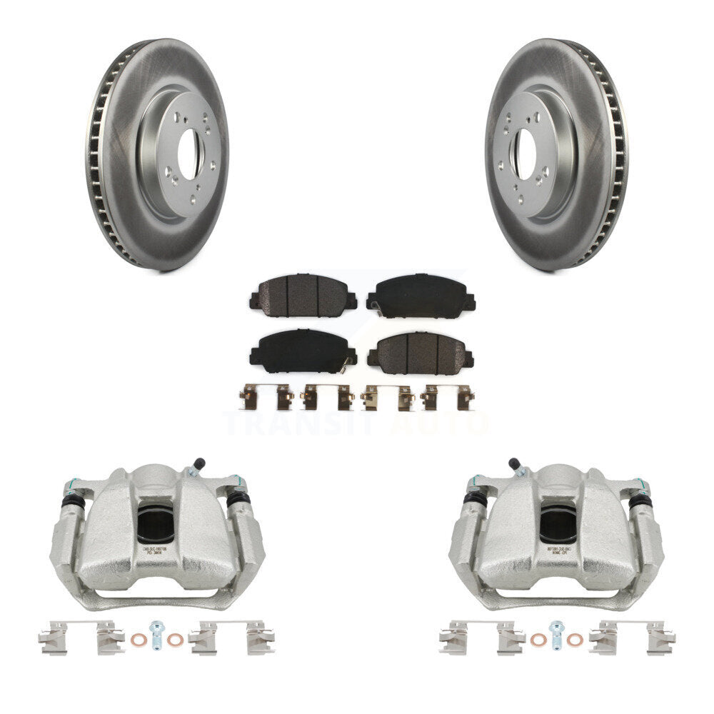 Front Disc Brake Caliper Coated Rotors And Semi-Metallic Pads Kit For Honda Accord KCG-100531P
