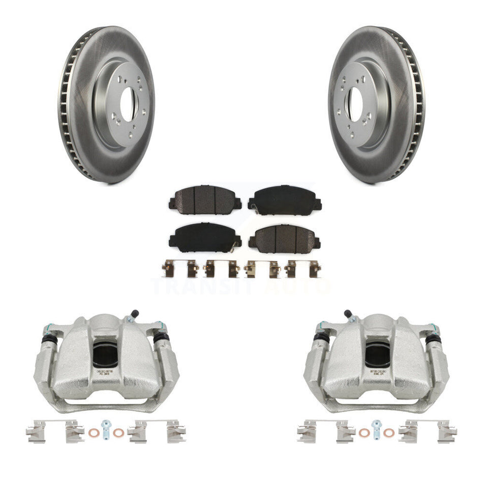 Front Disc Brake Caliper Coated Rotors And Semi-Metallic Pads Kit For Honda Accord KCG-100531P