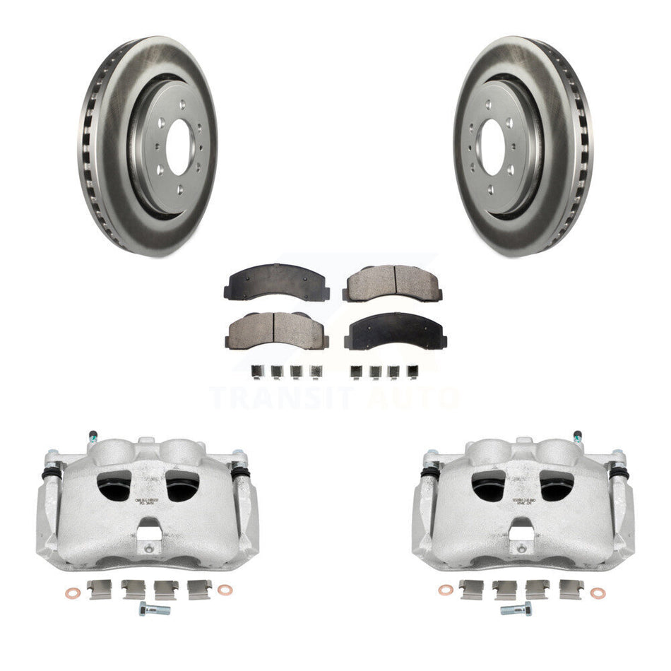 Front Disc Brake Caliper Coat Rotors & Ceramic Pad Kit For Ford F-150 Expedition Lincoln KCG-100531T