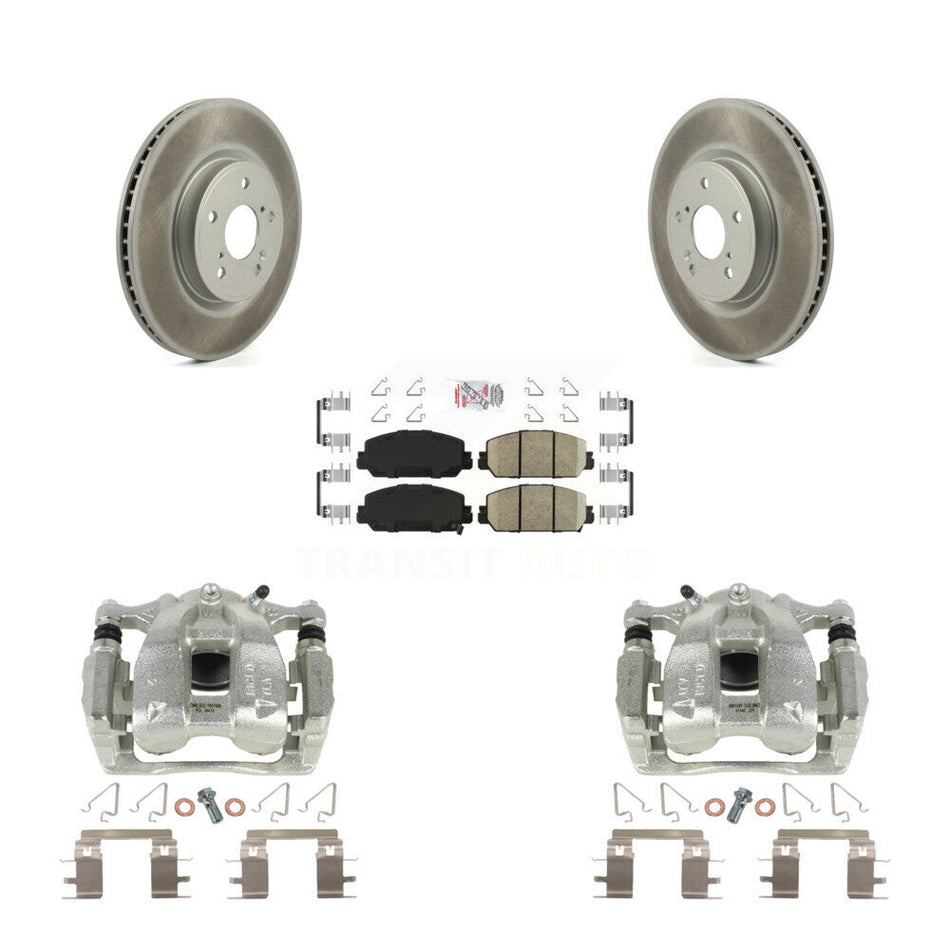 Front Disc Brake Caliper Coated Rotors And Ceramic Pads Kit For Honda CR-V KCG-100532N