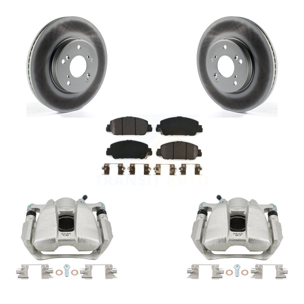 Front Disc Brake Caliper Coated Rotors And Semi-Metallic Pads Kit For Honda HR-V Accord KCG-100532P