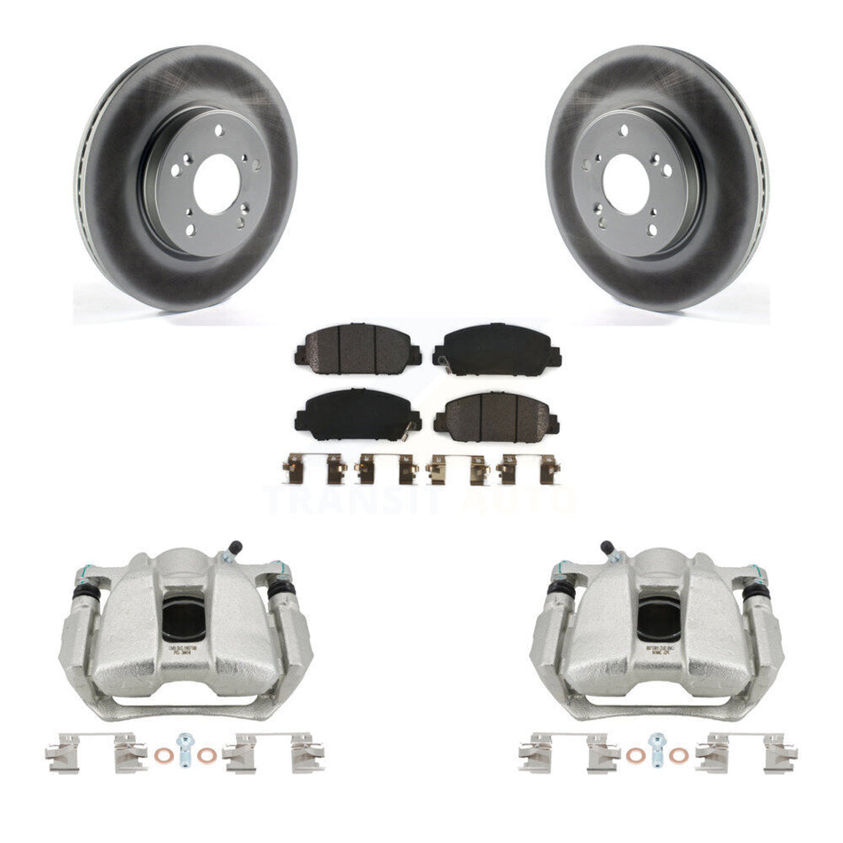 Front Disc Brake Caliper Coated Rotors And Semi-Metallic Pads Kit For Honda HR-V Accord KCG-100532P