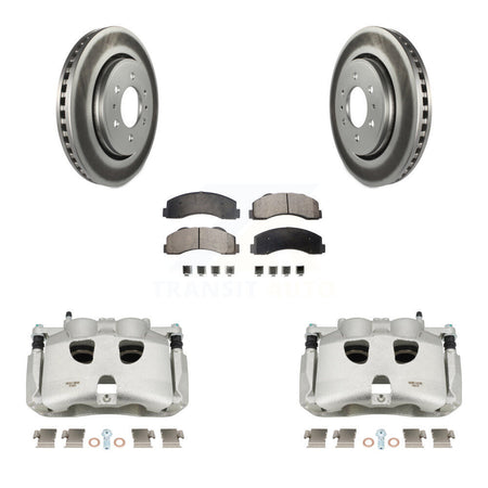 Front Disc Brake Caliper Coated Rotors And Ceramic Pads Kit For Ford F-150 KCG-100532T
