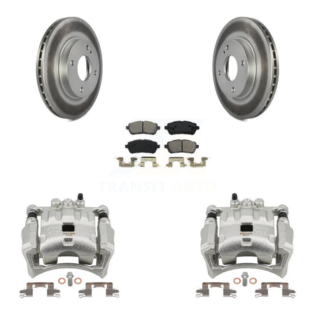 Front Disc Brake Caliper Coated Rotors And Semi-Metallic Pads Kit For Ford Fiesta KCG-100533S