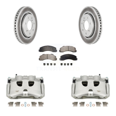 Front Brake Caliper Coat Rotors & Ceramic Pad Kit For 12-14 Ford F-150 With 7 Lug Wheels KCG-100533T