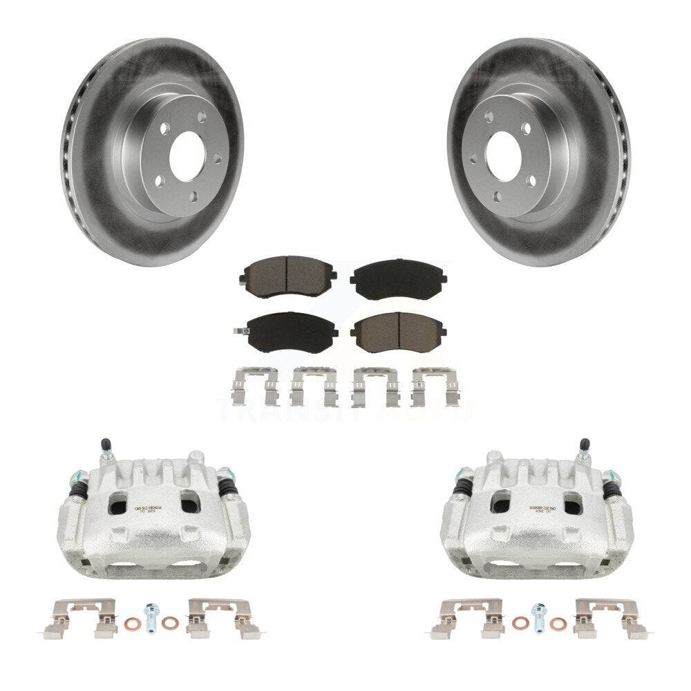 Front Disc Brake Caliper Coated Rotors And Ceramic Pads Kit For Subaru Legacy KCG-100534C