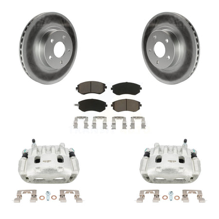 Front Disc Brake Caliper Coated Rotors And Ceramic Pads Kit For Subaru Legacy KCG-100534C