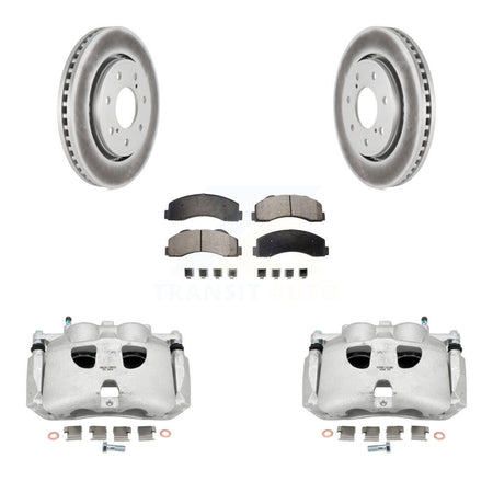 Front Brake Caliper Coat Rotors & Ceramic Pad Kit For 10-11 Ford F-150 With 7 Lug Wheels KCG-100534T