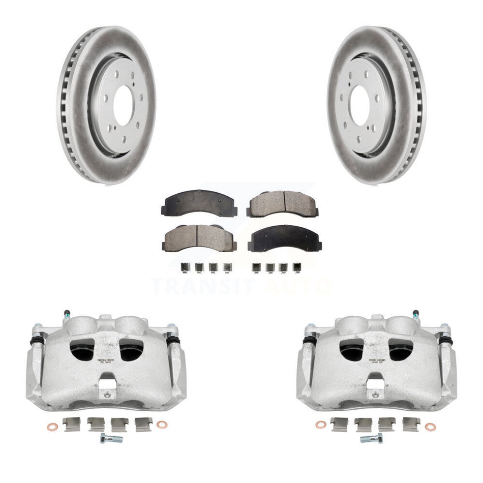 Front Brake Caliper Coat Rotors & Ceramic Pad Kit For 10-11 Ford F-150 With 7 Lug Wheels KCG-100534T
