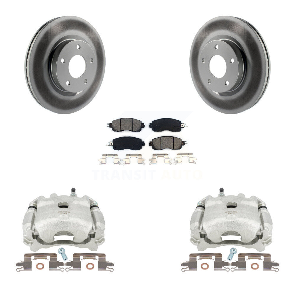 Front Disc Brake Caliper Coated Rotors And Semi-Metallic Pads Kit For Nissan Altima KCG-100535S