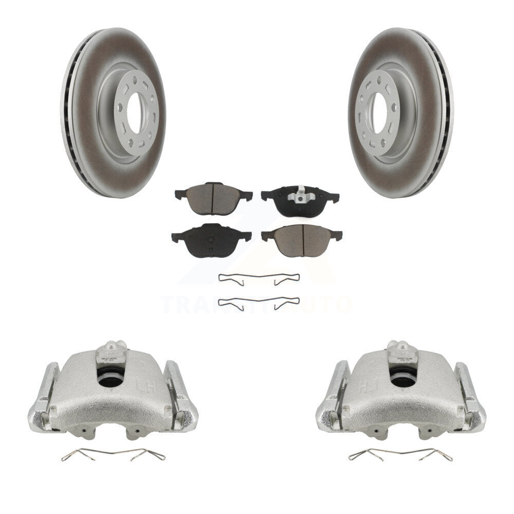 Front Disc Brake Caliper Coated Rotors And Ceramic Pads Kit For Mazda 3 5 Sport KCG-100536C