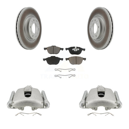 Front Disc Brake Caliper Coated Rotors And Ceramic Pads Kit For Mazda 3 5 Sport KCG-100536C