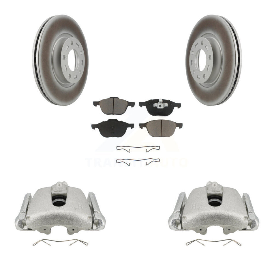 Front Disc Brake Caliper Coated Rotors And Ceramic Pads Kit For Mazda 3 5 Sport KCG-100536C