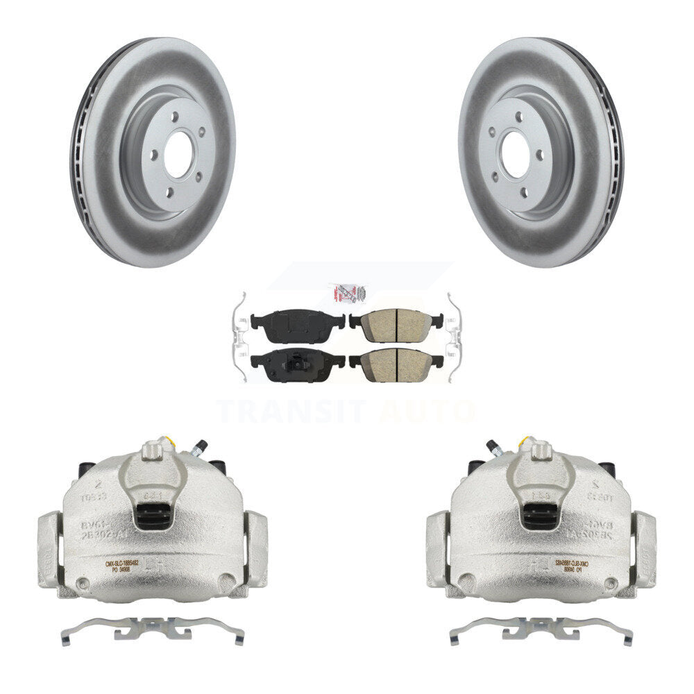 Front Brake Caliper Coat Rotor & Ceramic Pad Kit For Ford Escape Transit Connect Lincoln KCG-100536N