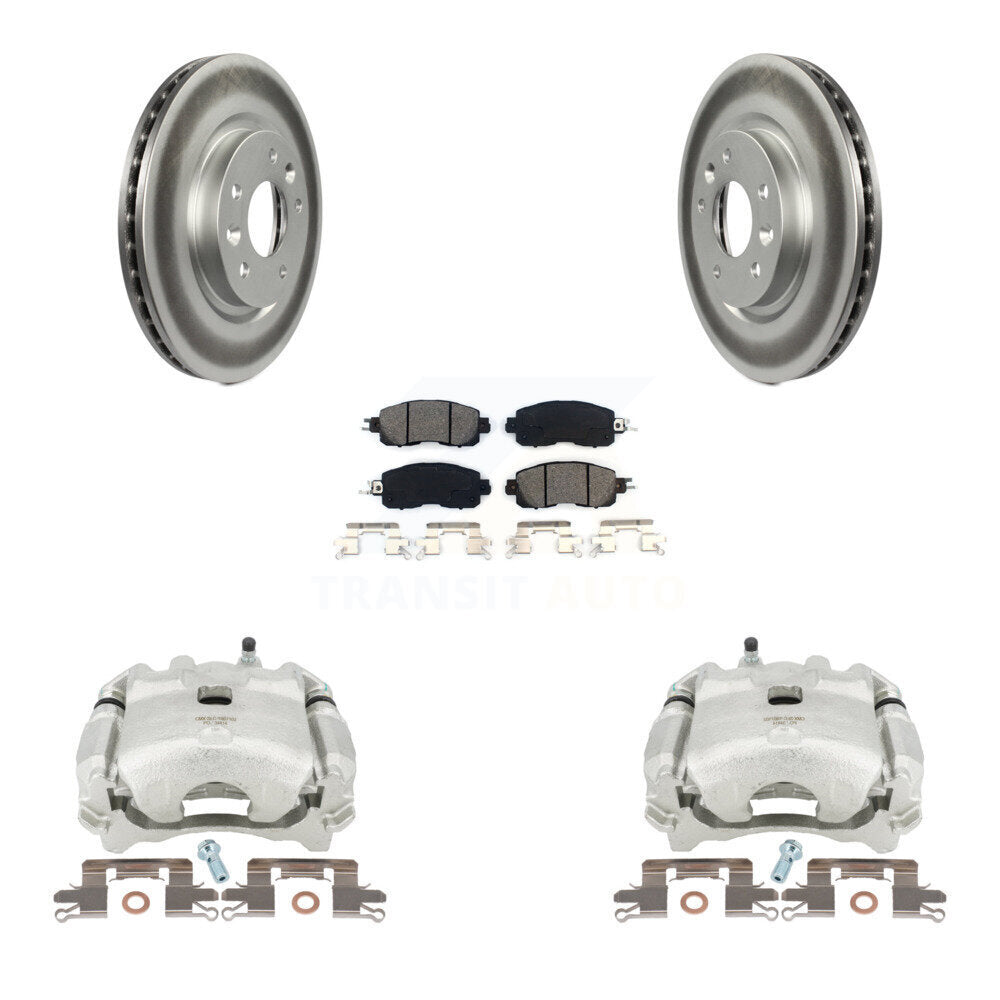 Front Disc Brake Caliper Coated Rotors And Semi-Metallic Pads Kit For Nissan LEAF KCG-100536S