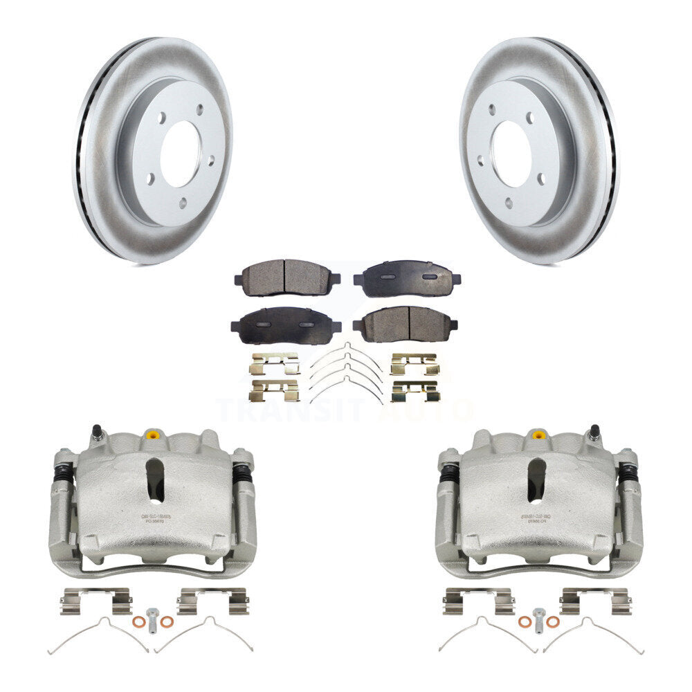 Front Brake Caliper Coat Rotor Ceramic Pad Kit For 2004 Ford F-150 4WD With 5 Lug Wheels KCG-100536T