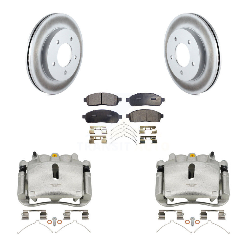 Front Brake Caliper Coat Rotor Ceramic Pad Kit For 2004 Ford F-150 4WD With 5 Lug Wheels KCG-100536T