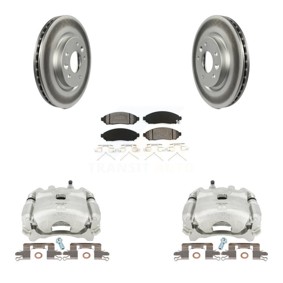 Front Disc Brake Caliper Coated Rotors And Semi-Metallic Pads Kit For Nissan LEAF KCG-100537S