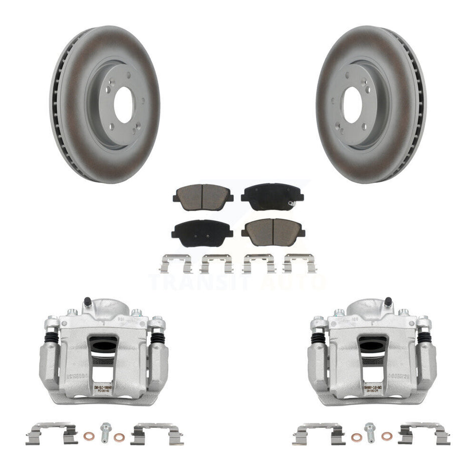 Front Disc Brake Caliper Coated Rotors And Ceramic Pad Kit For Hyundai Sonata Kia Optima KCG-100538C