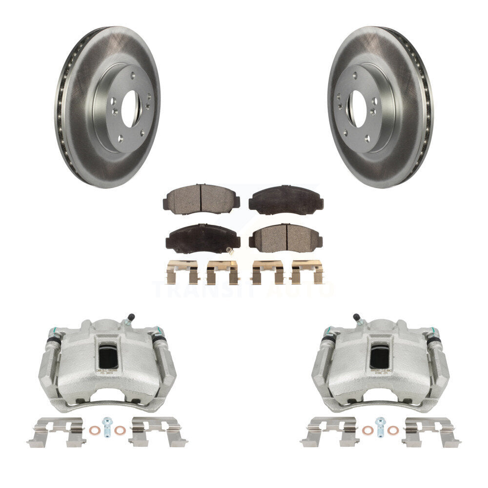 Front Disc Brake Caliper Coated Rotors And Semi-Metallic Pads Kit For Honda Accord KCG-100538P