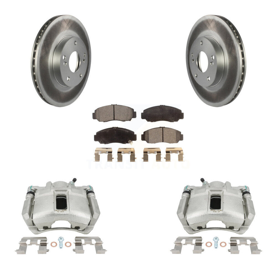 Front Disc Brake Caliper Coated Rotors And Semi-Metallic Pads Kit For Honda Accord KCG-100538P