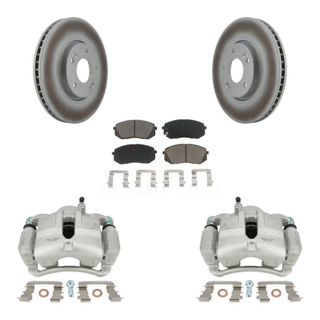 Front Disc Brake Caliper Coat Rotors And Ceramic Pad Kit For Hyundai Tucson Kia Sportage KCG-100539C