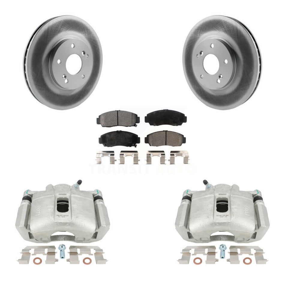 Front Brake Caliper Coat Rotors & Semi-Metallic Pad Kit For Honda Accord Acura TSX TL CL KCG-100539P