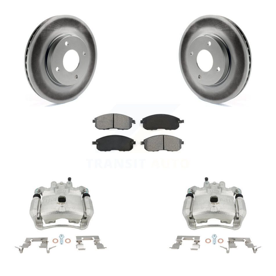 Front Disc Brake Caliper Coated Rotors And Semi-Metallic Pads Kit For Nissan Sentra KCG-100539S