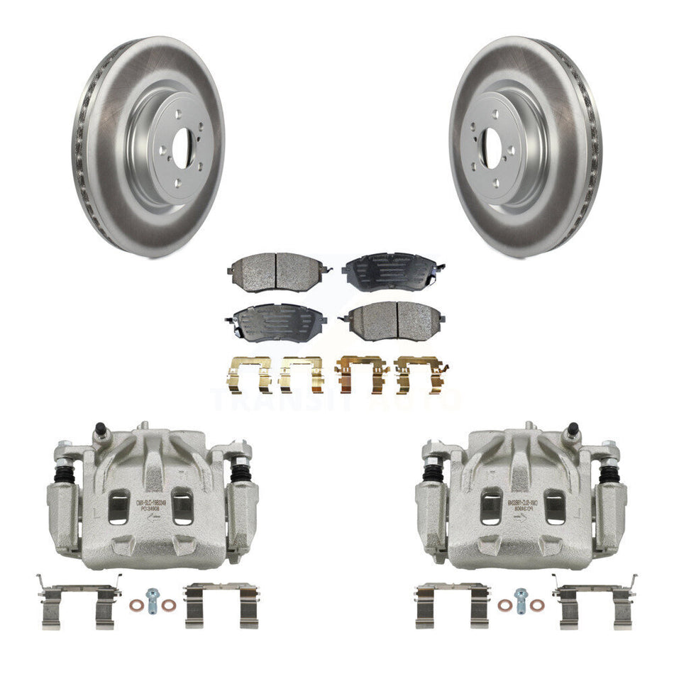 Front Disc Brake Caliper Coat Rotor & Ceramic Pad Kit For Subaru Forester Outback Legacy KCG-100539T