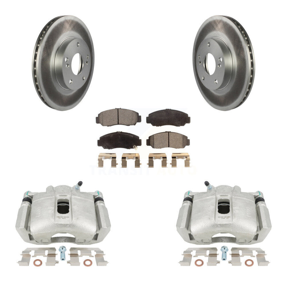 Front Disc Brake Caliper Coated Rotors And Semi-Metallic Pads Kit For Honda Accord KCG-100540P