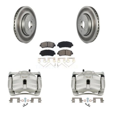 Front Disc Brake Caliper Coat Rotor & Semi-Metallic Pad Kit For 2010-2013 Suzuki Kizashi KCG-100540S