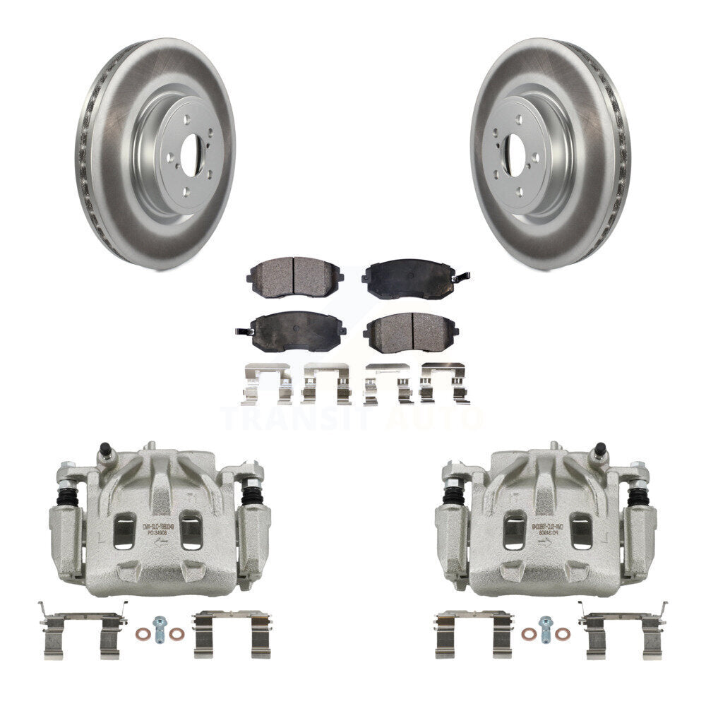 Front Disc Brake Caliper Coated Rotors And Ceramic Pads Kit For Subaru Legacy KCG-100540T