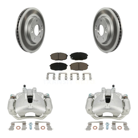 Front Disc Brake Caliper Coated Rotor And Ceramic Pad Kit For Kia Forte Koup Forte5 2.0L KCG-100541C