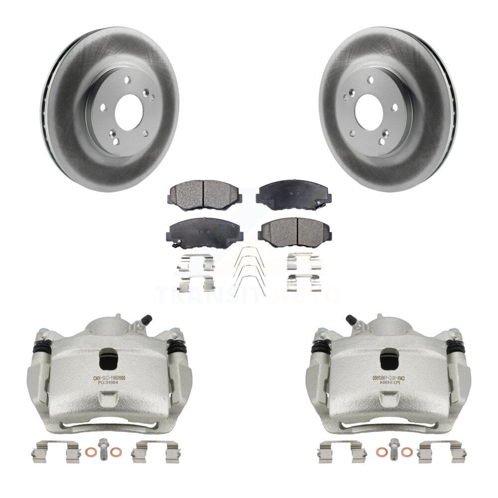 Front Disc Brake Caliper Coated Rotors And Semi-Metallic Pads Kit For Honda Accord KCG-100541P