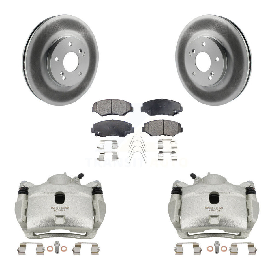 Front Disc Brake Caliper Coated Rotors And Semi-Metallic Pads Kit For Honda Accord KCG-100541P