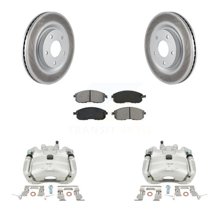 Front Disc Brake Caliper Coated Rotors And Semi-Metallic Pads Kit For Nissan Sentra Juke KCG-100541S