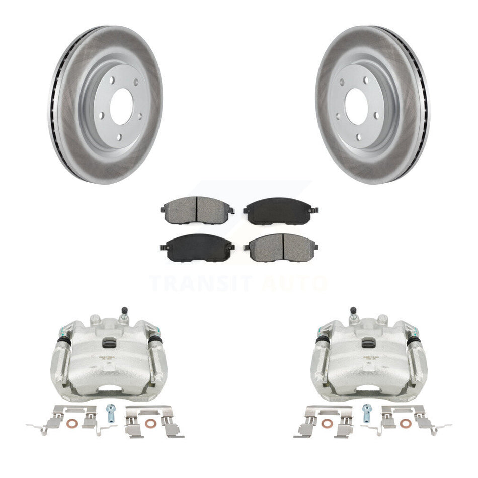 Front Disc Brake Caliper Coated Rotors And Semi-Metallic Pads Kit For Nissan Sentra Juke KCG-100541S