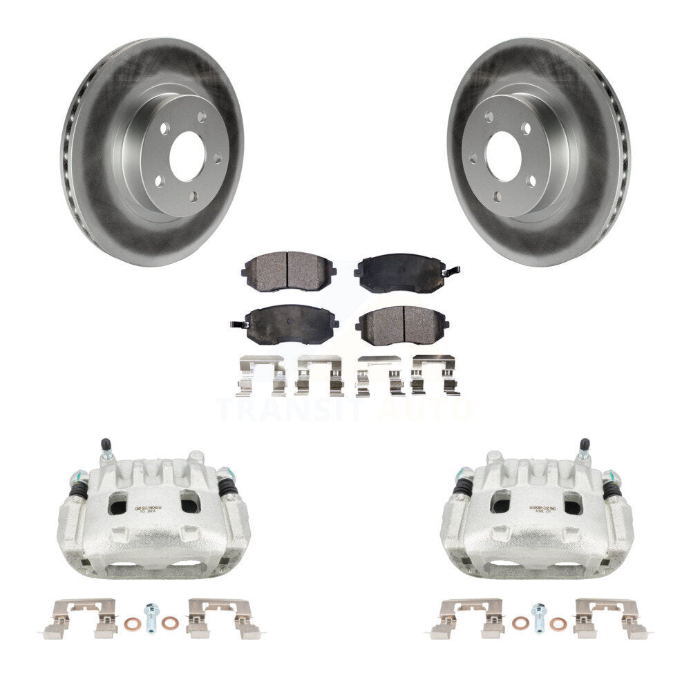 Front Disc Brake Caliper Coated Rotors And Ceramic Pads Kit For Subaru Legacy KCG-100541T