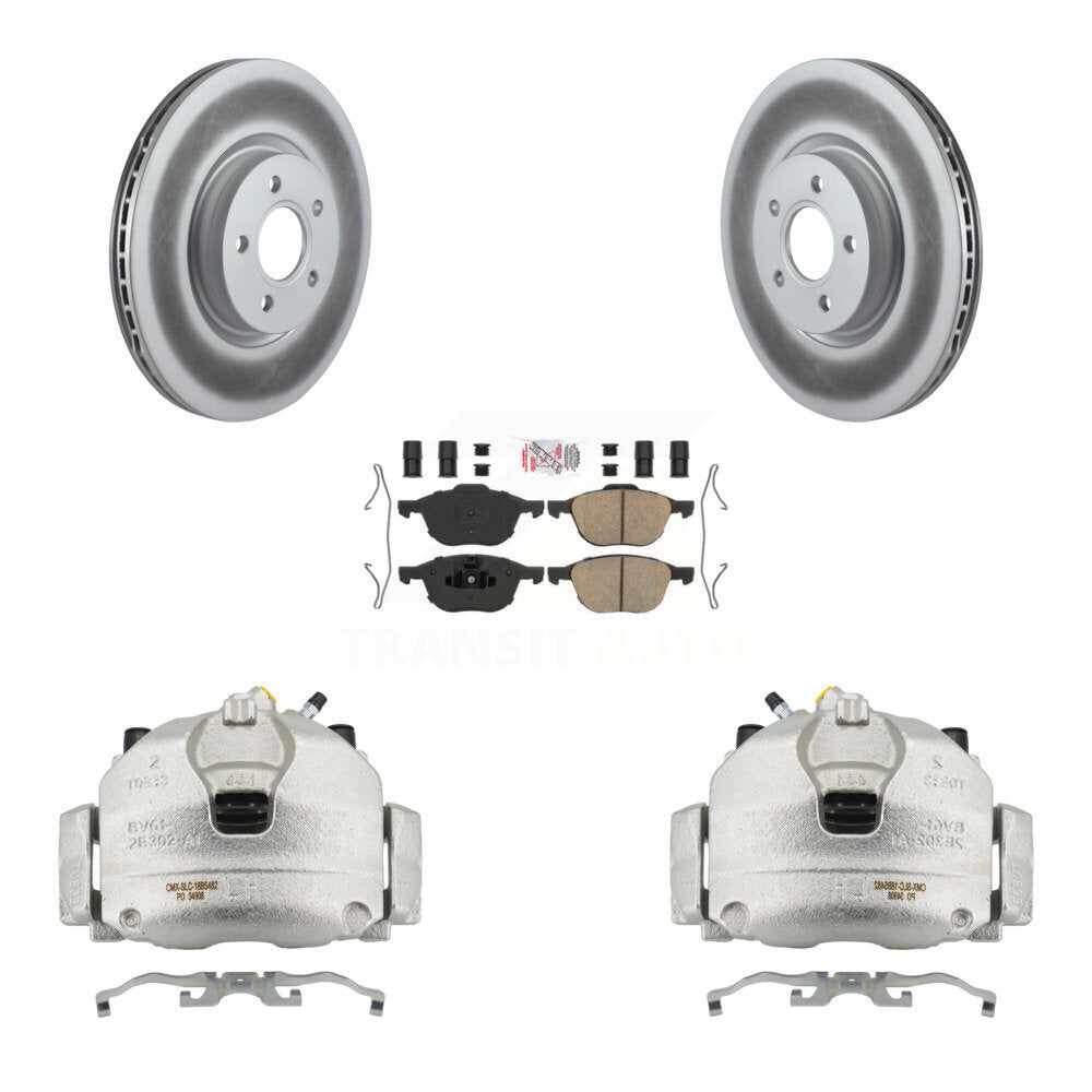 Front Disc Brake Caliper Coated Rotors And Ceramic Pads Kit For Ford Transit Connect KCG-100542N