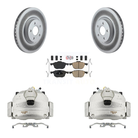 Front Disc Brake Caliper Coated Rotors And Ceramic Pads Kit For Ford Transit Connect KCG-100542N