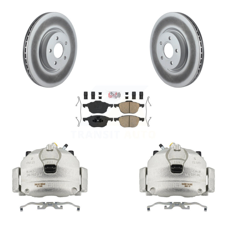 Front Disc Brake Caliper Coated Rotors And Ceramic Pads Kit For Ford Transit Connect KCG-100542N