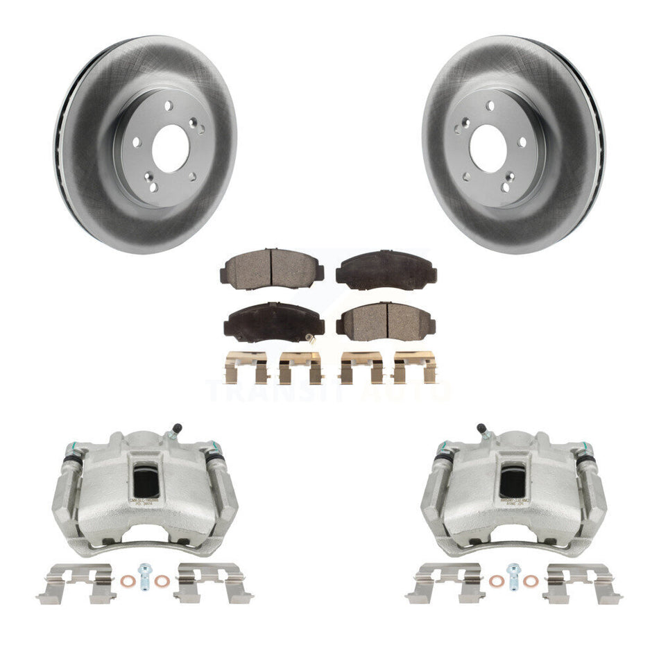 Front Disc Brake Caliper Coated Rotors And Semi-Metallic Pads Kit For Honda Accord KCG-100542P