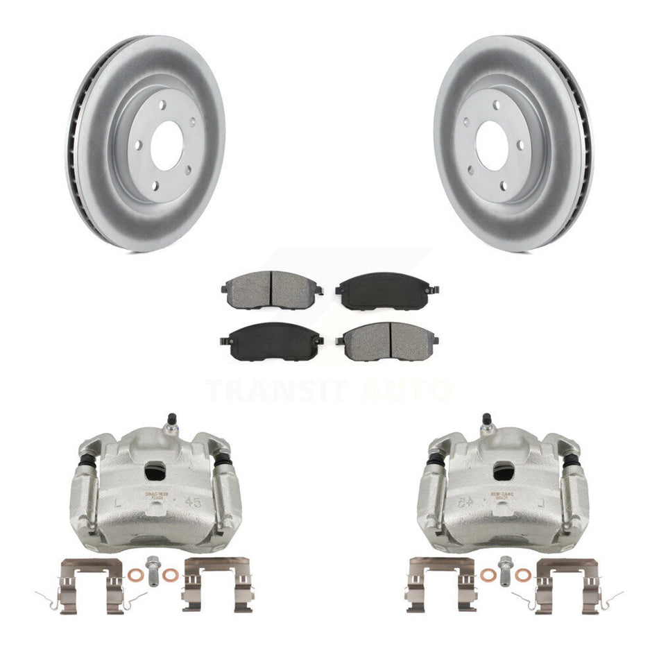 Front Brake Caliper Coat Rotors & Semi-Metallic Pad Kit For Nissan Sentra SE-R with 2.5L KCG-100542S