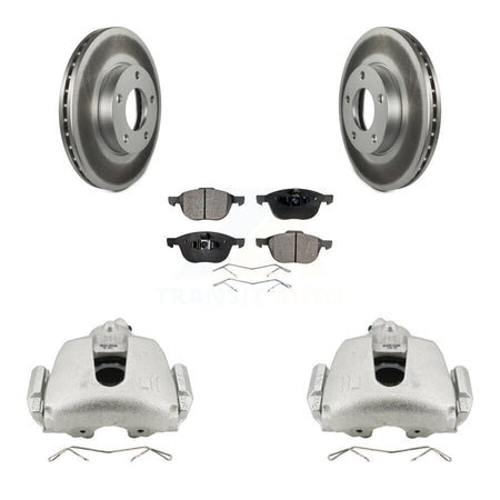 Front Disc Brake Caliper Coated Rotors And Ceramic Pads Kit For Mazda 3 Sport KCG-100542T