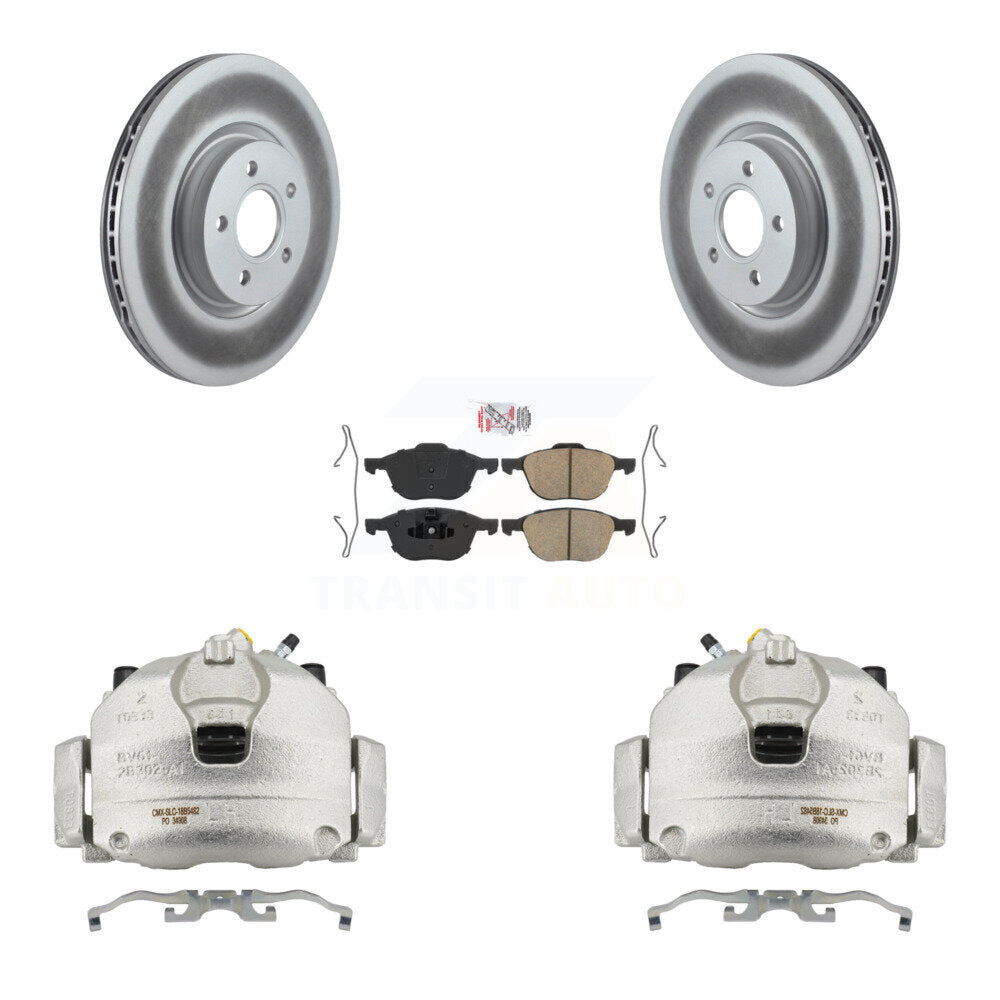 Front Disc Brake Caliper Coated Rotors And Ceramic Pads Kit For Ford Transit Connect KCG-100543N