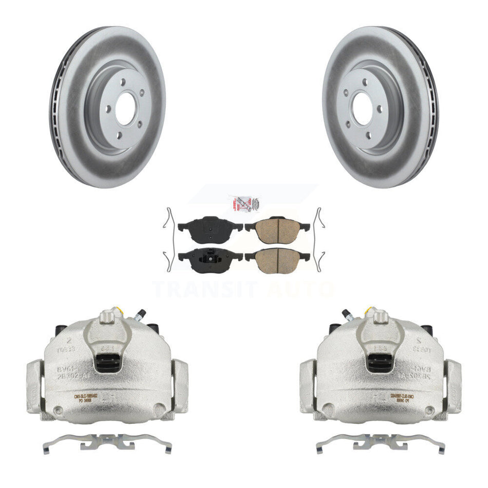 Front Disc Brake Caliper Coated Rotors And Ceramic Pads Kit For Ford Transit Connect KCG-100543N