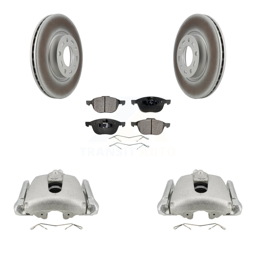 Front Disc Brake Caliper Coated Rotors And Ceramic Pads Kit For Mazda 3 5 Sport KCG-100543T