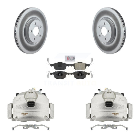 Front Disc Brake Caliper Coated Rotor And Semi-Metallic Pad Kit For Ford Transit Connect KCG-100544N